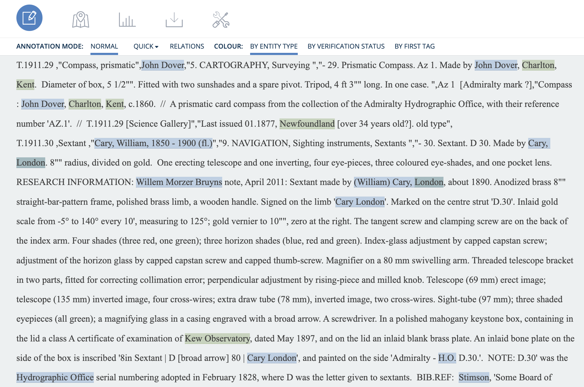 Named Entity Recognition screenshot
